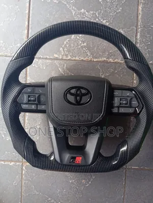 Toyota Gr Sport Style Carbon Fiber Steering Wheel Flat Bottom Design