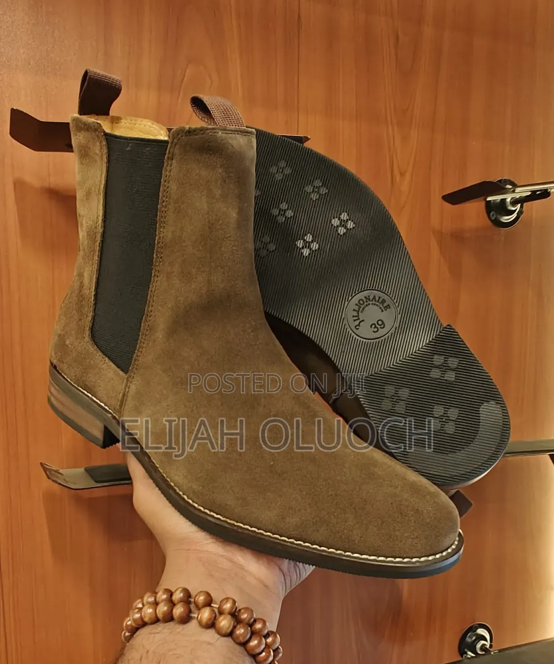 Brown Billionaire Chelsea Boots in Suede