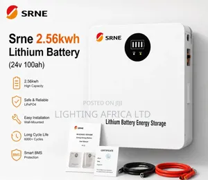 Srne 2.56kwh - 24v (100ah) Lithium Ion Solar Battery for Off-Grid Kits