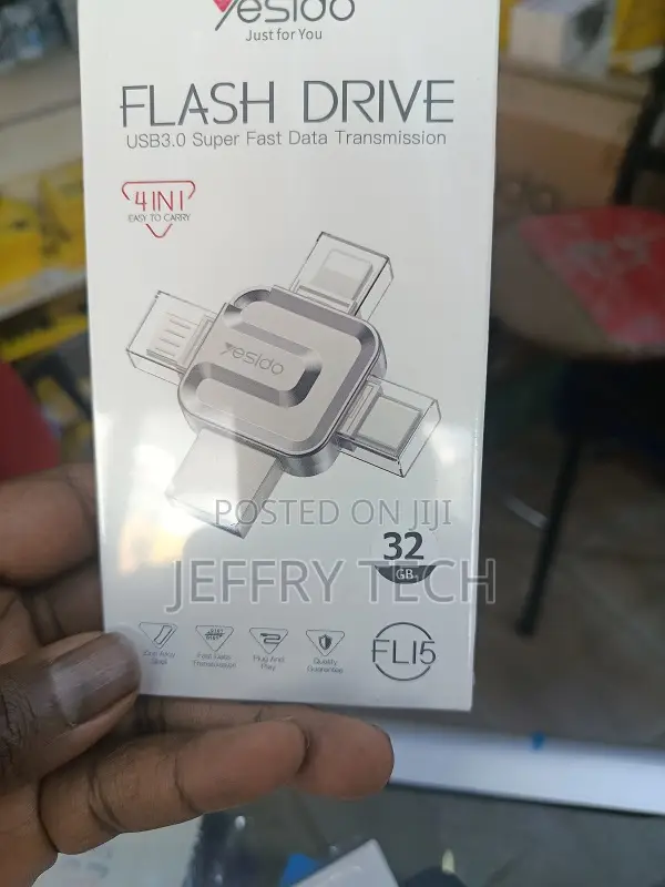 Yesido 4 in 1 32 Gb Usb Flash Drive, Lightning, Mirco Usb, Type-C
