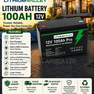 100a - 12v Lithium Quality Solar Battery 6000 Cycle 5 Yrs Warranty