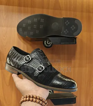 Black Billionaire Leather Lowcuts[Monk Strap] Italian Couture