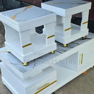 Modern Coffee Table Set With 2 Stools