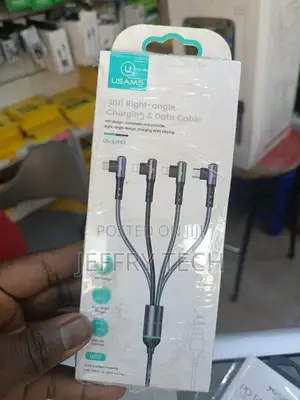 4-in-1 Right-Angle Charging Cable 1.2m, Usb-C, Lightning, Micro-Usb