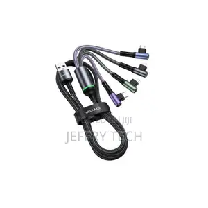 4-in-1 Right-Angle Charging Cable 1.2m, Usb-C, Lightning, Micro-Usb