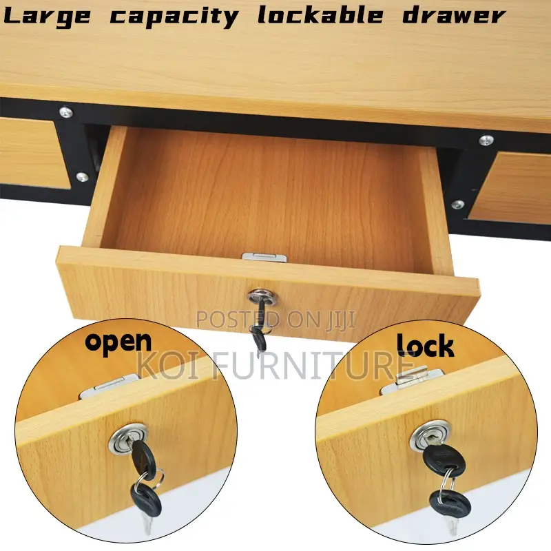 Office Desk; Home Office Study Computer Desk With Lockable Drawer