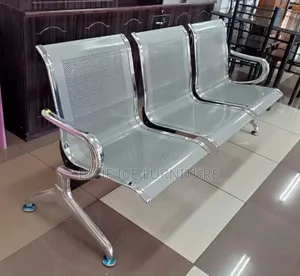 Executive Silver Bench Chair 3seat
