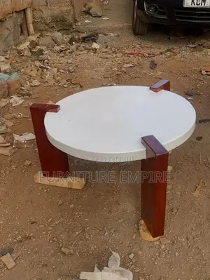 Modern Round Table ,White Top Wooden Legs