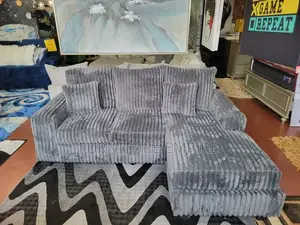 Gray Corduroy Sectional Sofa