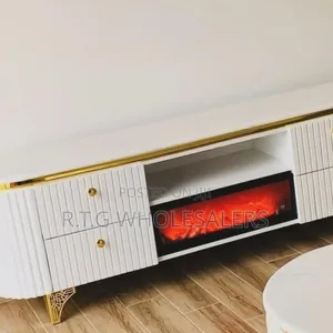 Modern Executive Tv Stand With Fireplace Unit