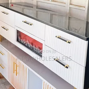 Modern Executive Tv Stand With Fireplace Unit