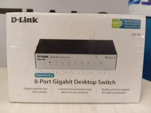 D-Link DGS-108 8-Port Gigabit Desktop Switch in a Metal Housing.