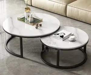 Modern Luxury 2in1 Pure Marble Nesting Tables