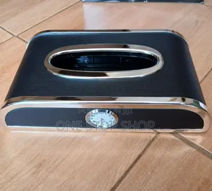 Brand New Luxury Tissue Saviette Box Holder With Clock