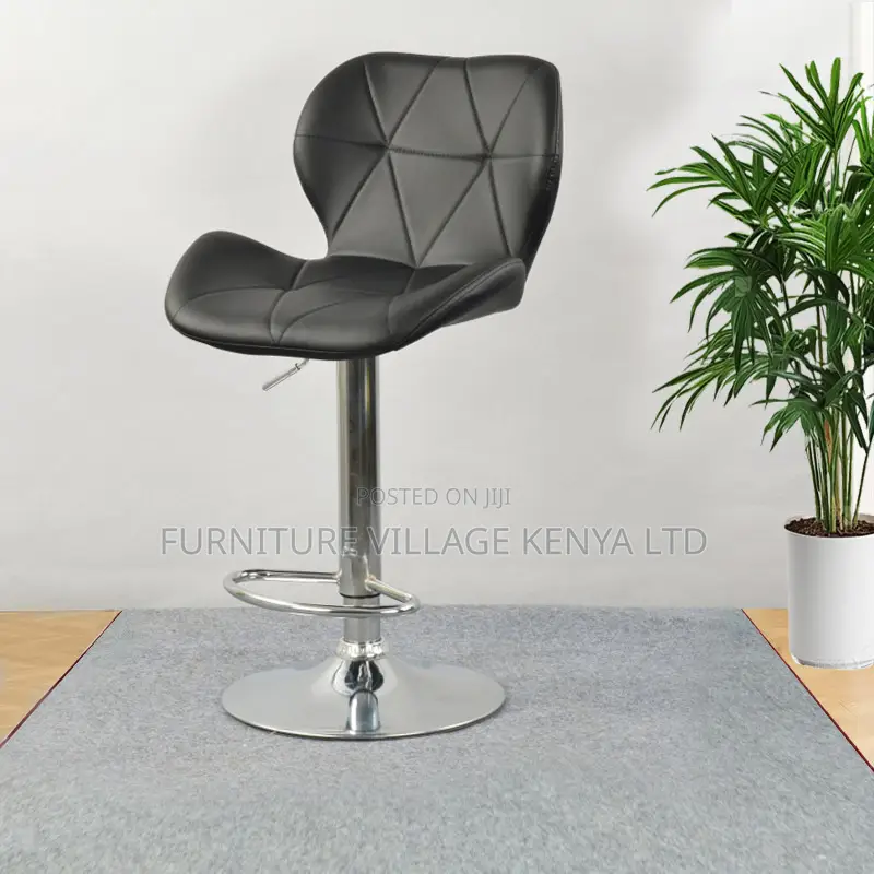 Height Adjustable Leather Cushioned Reception Stool