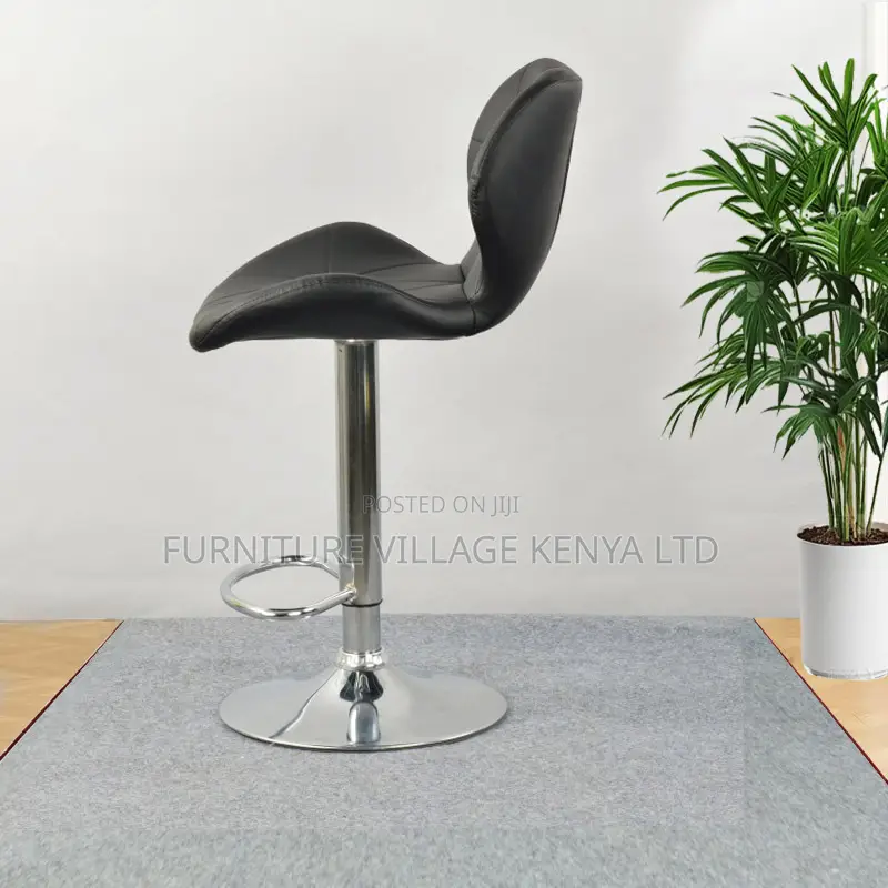 Height Adjustable Leather Cushioned Reception Stool
