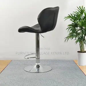 Height Adjustable Leather Cushioned Reception Stool