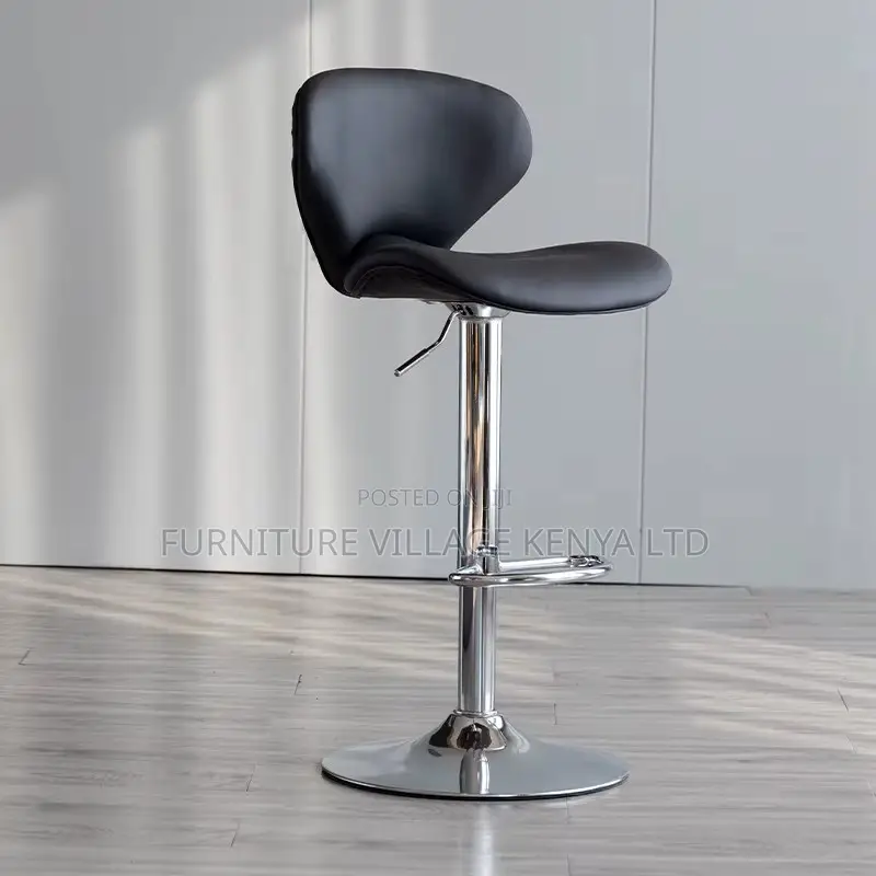 Height Adjustable Leather Cushioned Reception Stool