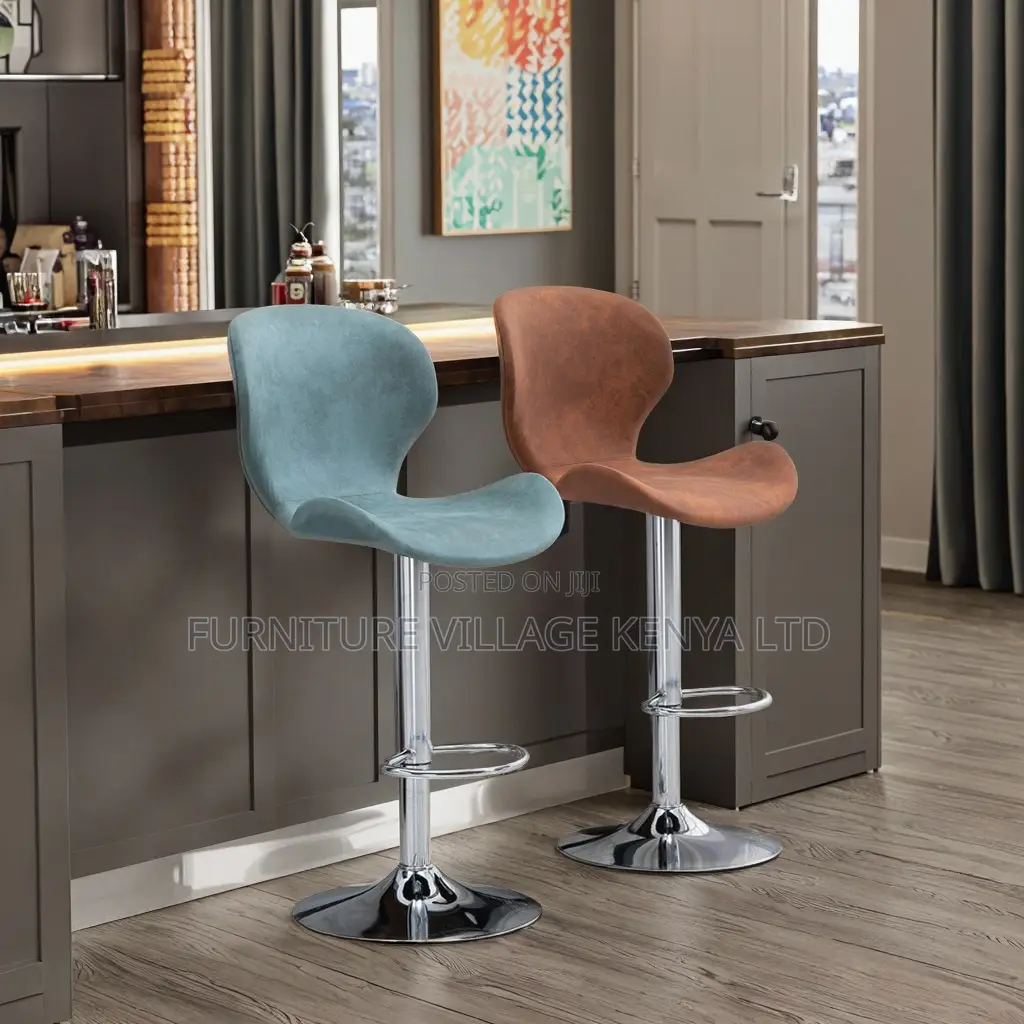 Height Adjustable Leather Cushioned Reception Stool