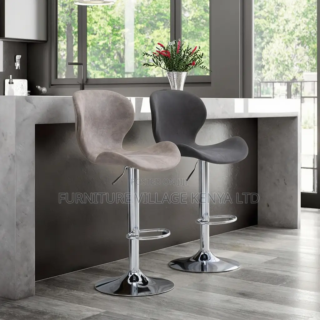 Height Adjustable Leather Cushioned Reception Stool