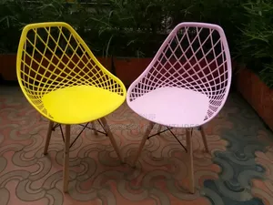 Two Modern Plastic Buckets Chair