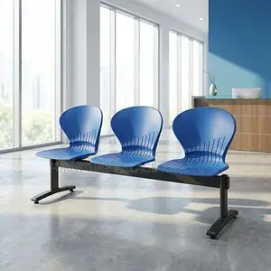 Modern Plastic Backrest 3-Link Reception Bench