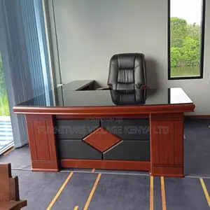 Executive Corner Writing Desk 1800mm Mahogany Finish