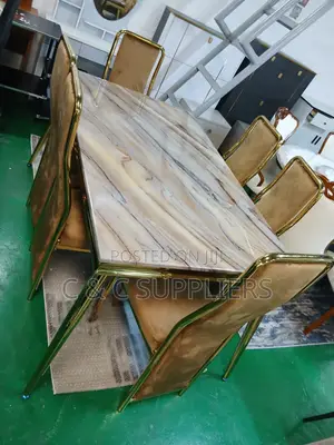 6-Seater Marble Top Dining Table