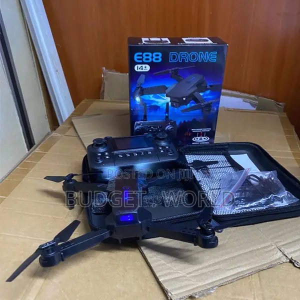 E88 Pro Foldable Flying Drone With Camera and LCD Remote Screen