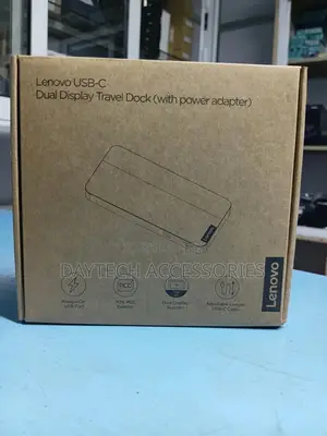 This Is a Lenovo Usb-C Dual Display Travel Dock With a Power Adapter.