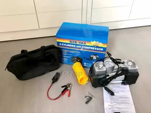 12v Double Cylinder Air Compressor Inflate Tire In 3min Max With Gauge
