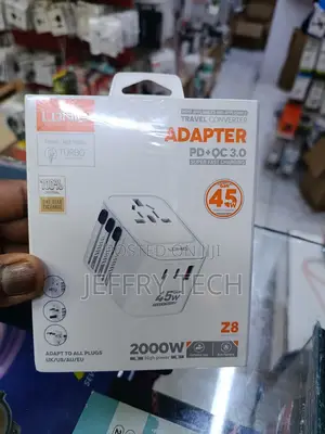 Ldnio Z8 45w Gan Universal Travel Adapter in White.