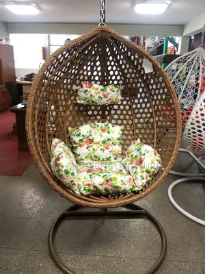 A Brown Rattan Hanging Egg Chair