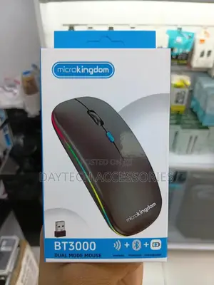 Microkingdom Bt3000 2.4g Rechargeable Wireless Bluetooth Mouse - Black