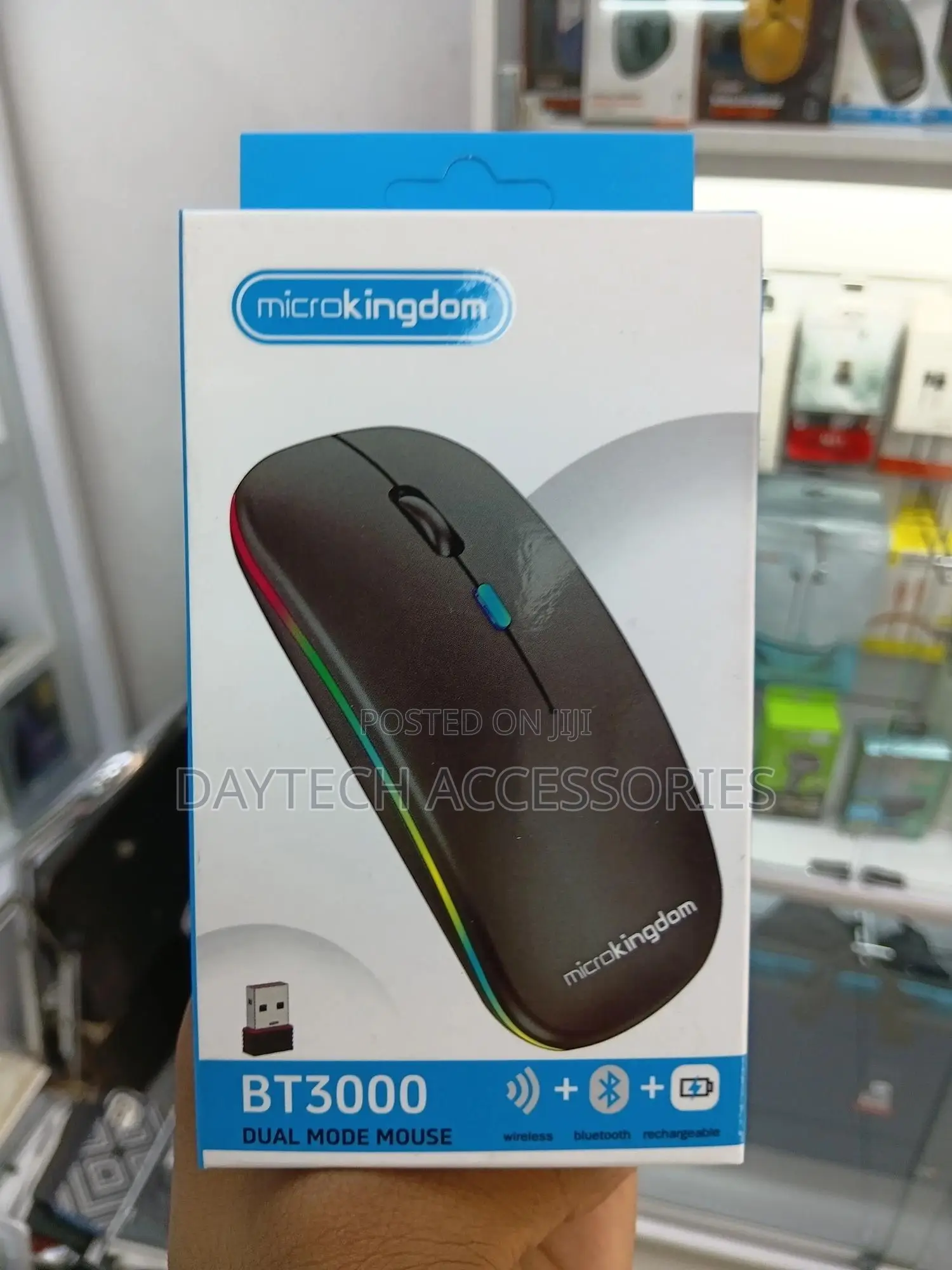 Microkingdom Bt3000 2.4g Rechargeable Wireless Bluetooth Mouse - Black