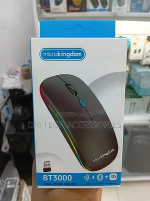 Microkingdom Bt3000 2.4g Rechargeable Wireless Bluetooth Mouse - Black