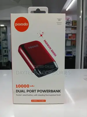 This Is a Porodo Fashion Series 10000mah Dual Port Powerbank in Red.
