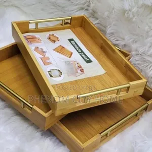 3pc Wooden Serving Tray Set