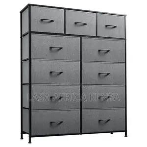 Lasa 11-Tier Fabric Storage Cabinet - Dark Grey.