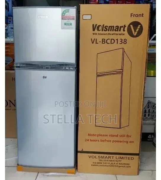 Silver Volsmart 138litres Double Door Refrigerator