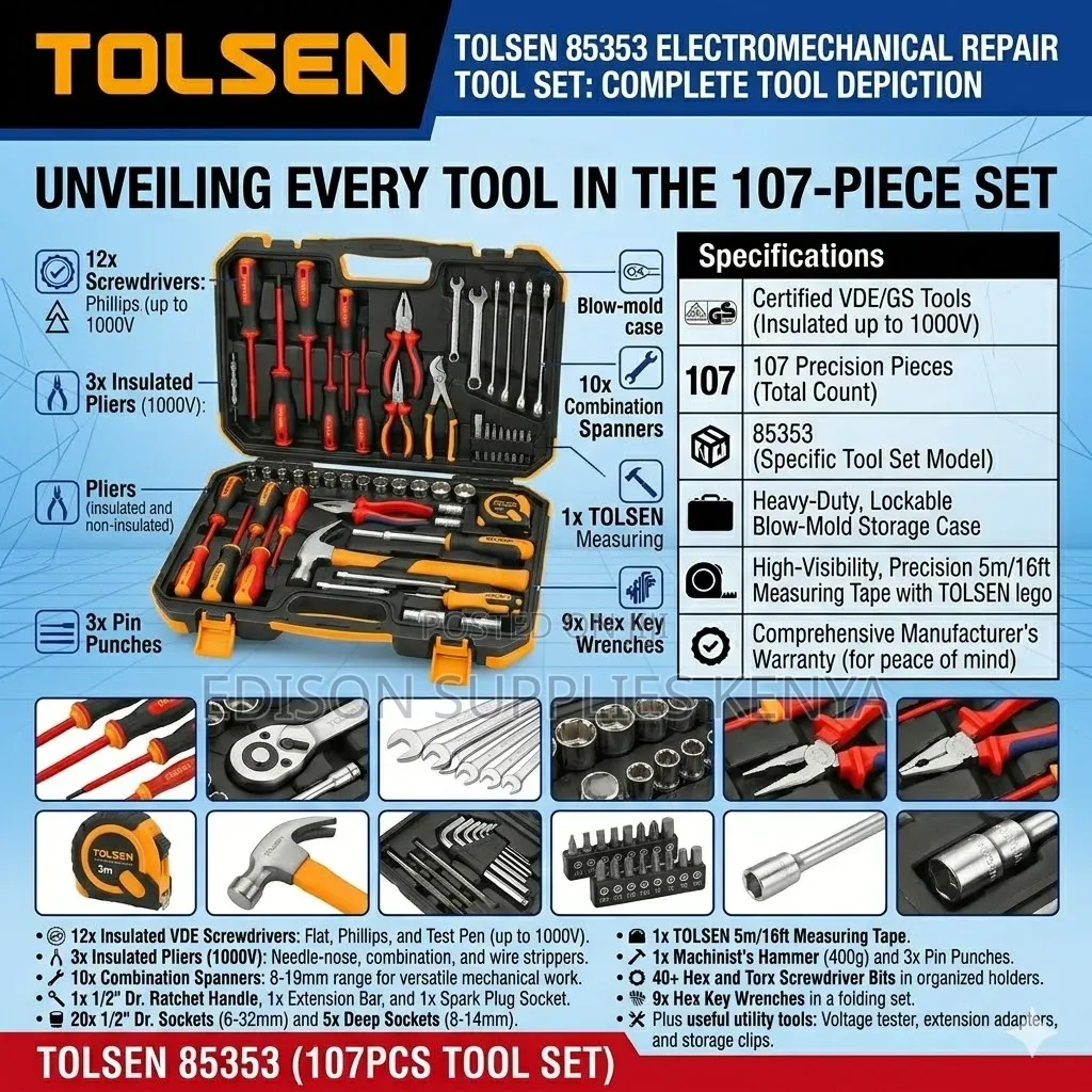 Tolsen Electromechanical Repair Tool Set Mechanic Electrician Tools