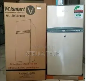 Silver Volsmart 108 Litres Double Door Refrigerator