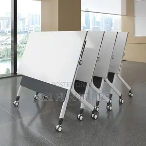 Office Desk : White 1.2-Meter Foldable Training Table