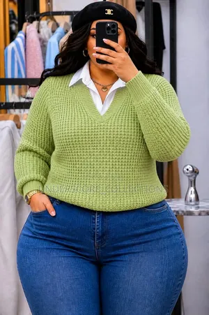 Ladies v Neck Sweaters