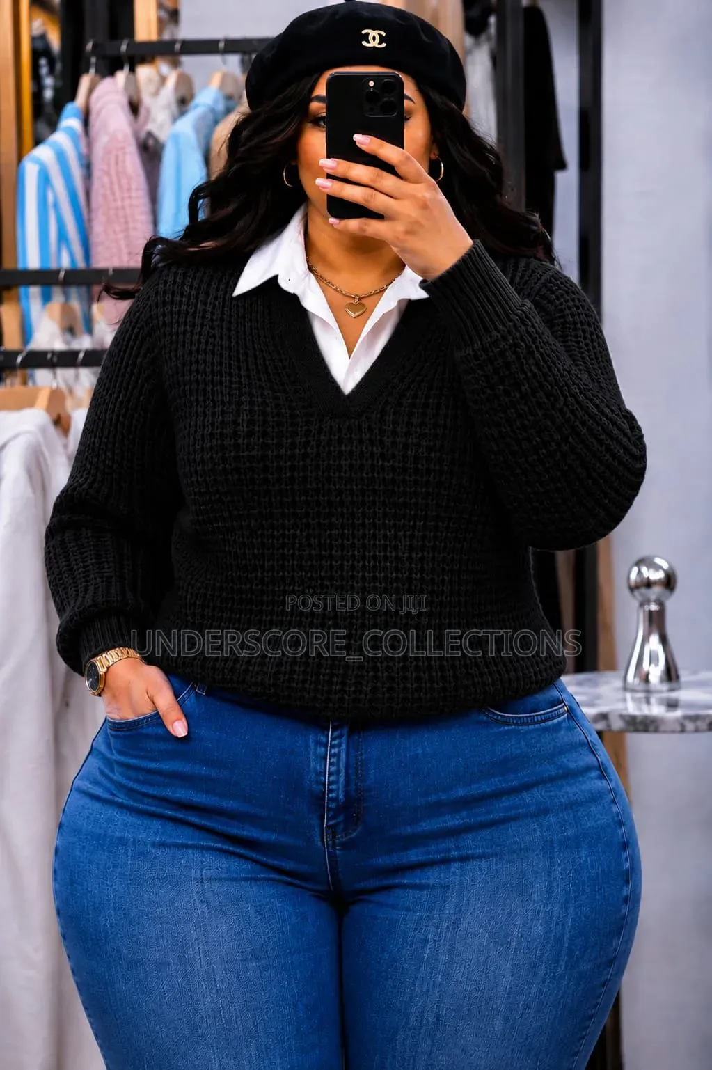 Ladies v Neck Sweaters