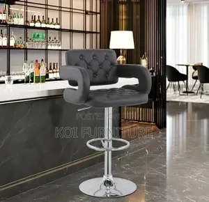 Bar Stool : Modern Black Brayden Adjustable Bar Stool