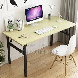 Office Desk : Novashion Folding Desk With a Light Wood-Tone Tabletop