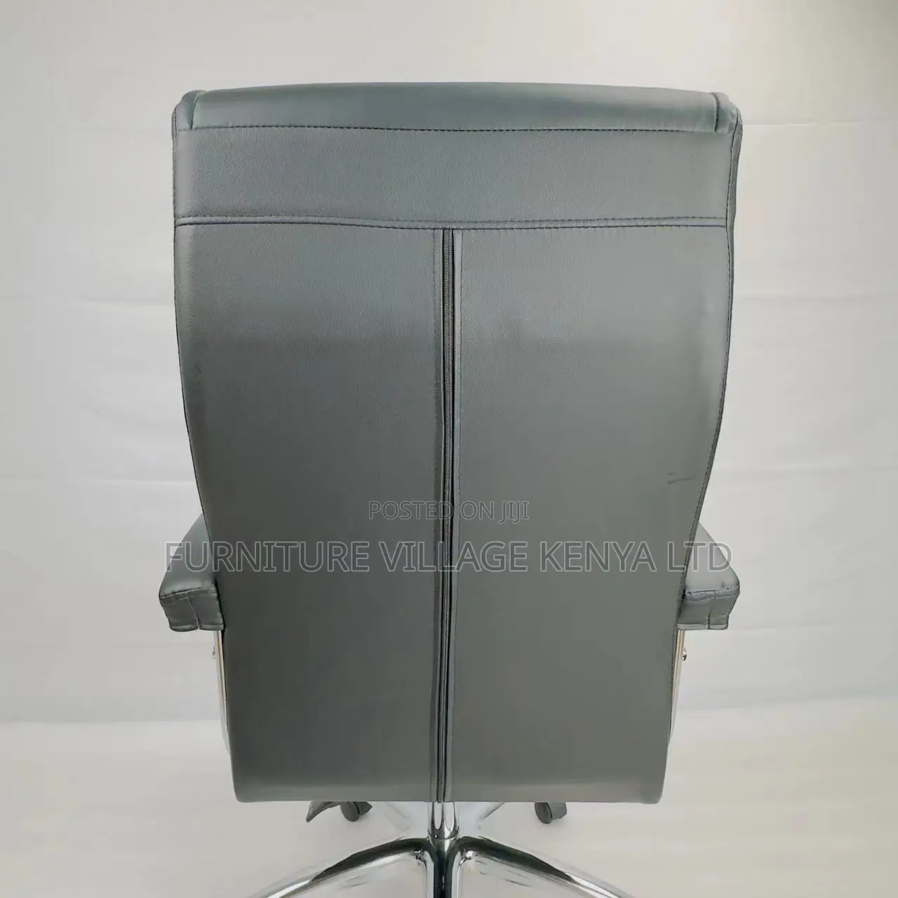Pu Gray Leather High-Back Computer Chair