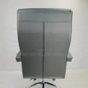 Pu Gray Leather High-Back Computer Chair