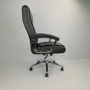 Pu Gray Leather High-Back Computer Chair